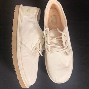 UGG Men's Canvas Lace-Up Shoes in Light Beige Size 15